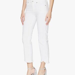 7 For All Mankind White Straight Leg Jeans